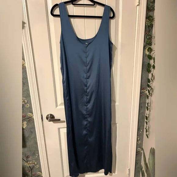 Zara blue satin maxi dress NWOT - Picture 4 of 4